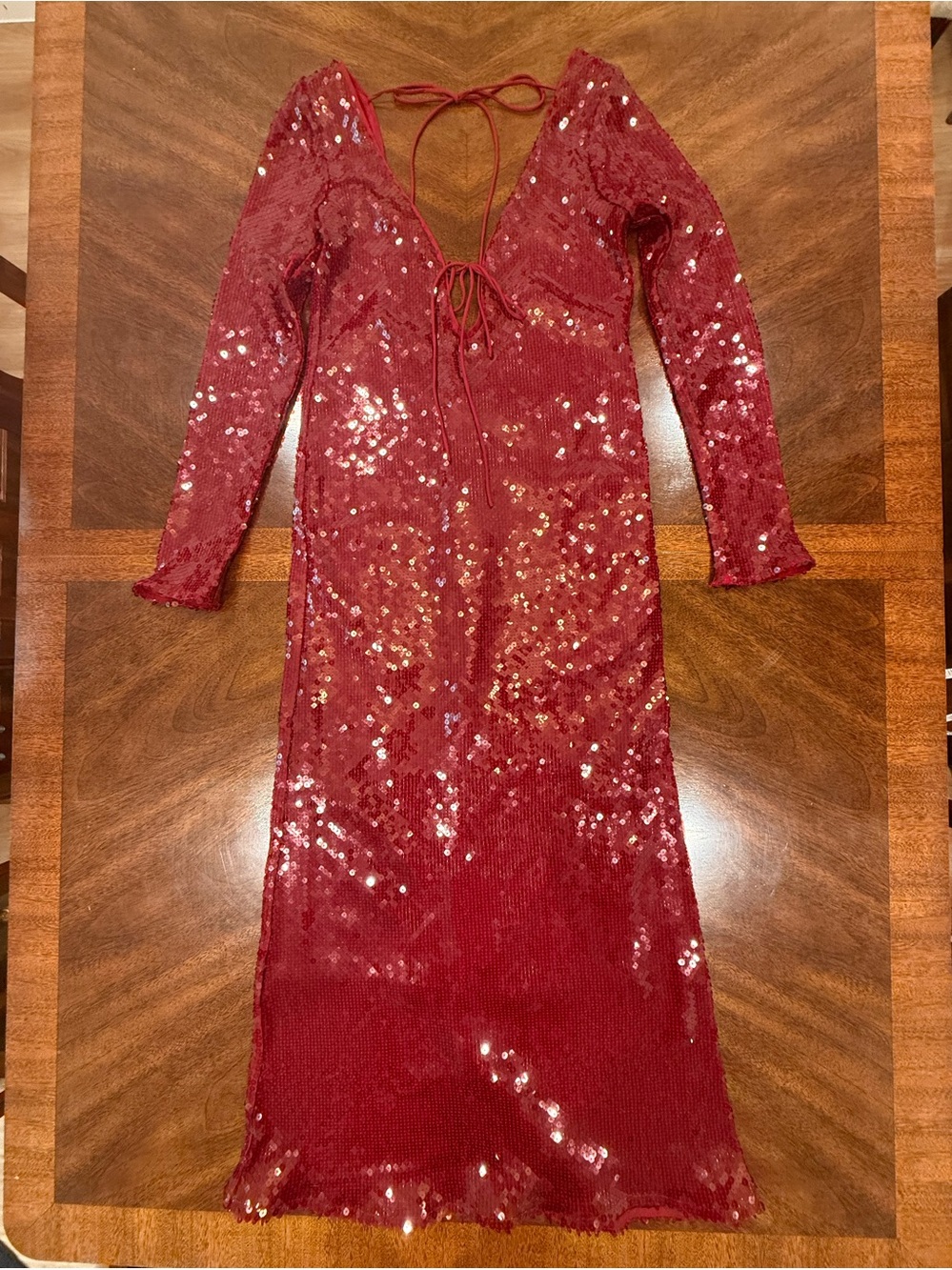Bardot Verona Sequin Maxi Dress In Burgundy